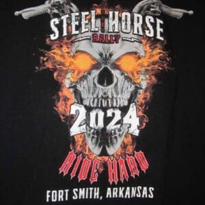 Steel Horse Rally 2024 Long Sleeved Skull Shirt in Black